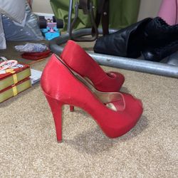 Platform Stiletto Red Heels Size 9/10
