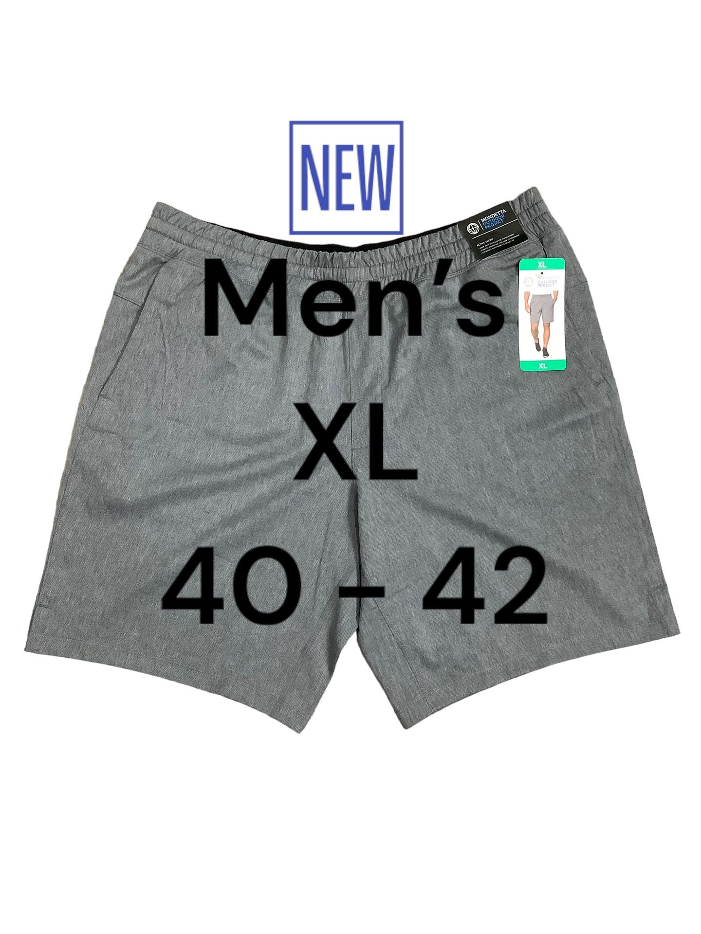 Men’s Mondetta XL 40 - 42 Shorts Gray Lightweight Active Drawstring Stretch NWT