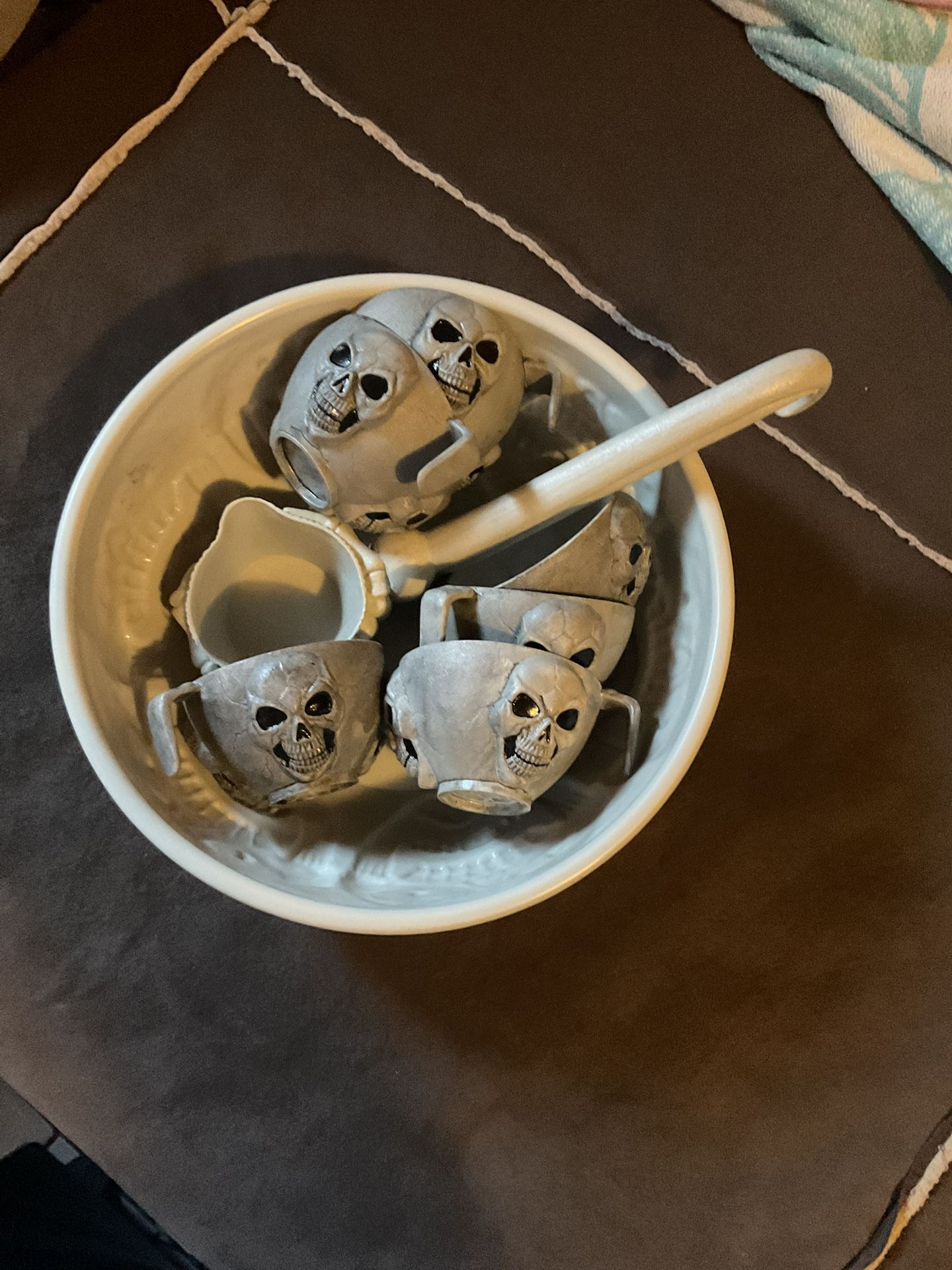 Easter Halloween Skeleton Skull Punch bowl