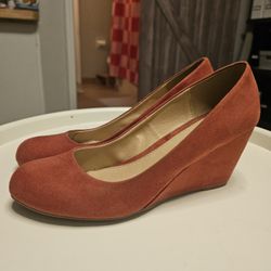 Rusty Red Suede Wedges