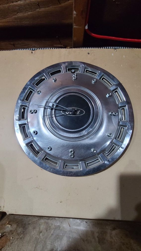 Ford hubcap clock