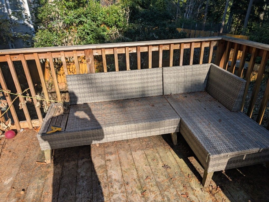 Two Identical Outside Furniture With Tables