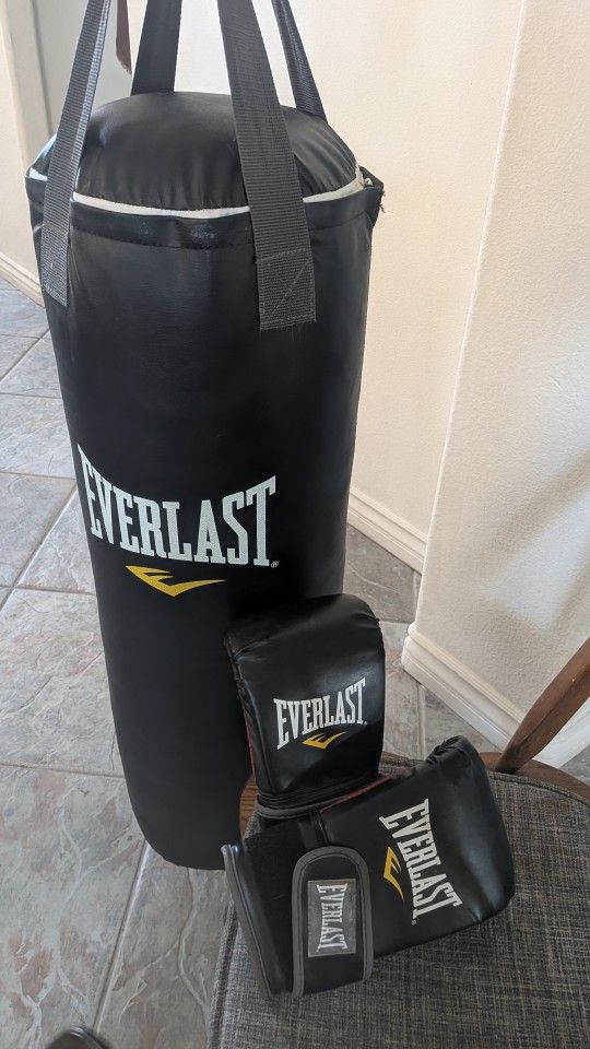Punching Bag With Gloves New