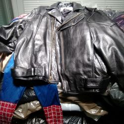 Leather Jacket Men's With Zip In Lining. New.  Size 54