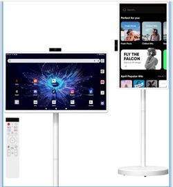 Pantalla inteligente portátil de 32” con ruedas y control remoto