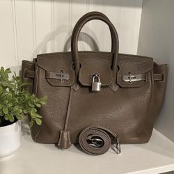 Teddy Blake Caty Stampatto 12” in Dark Beige Leather