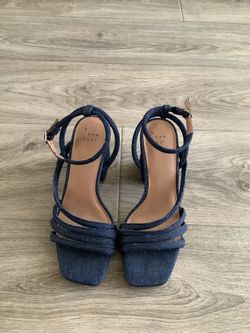 A New Day Denim Strappy Heeled Sandals