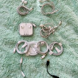 Apple Earbuds, USB C Lightning Cords Huge Lot