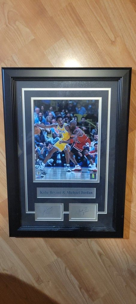 Michael Jordan Versus Kobe Laser Etching Autographed