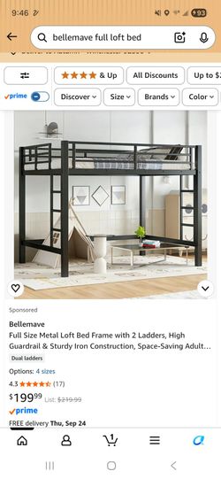 Full loft bed frame