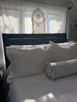 Genuine leather slay bed