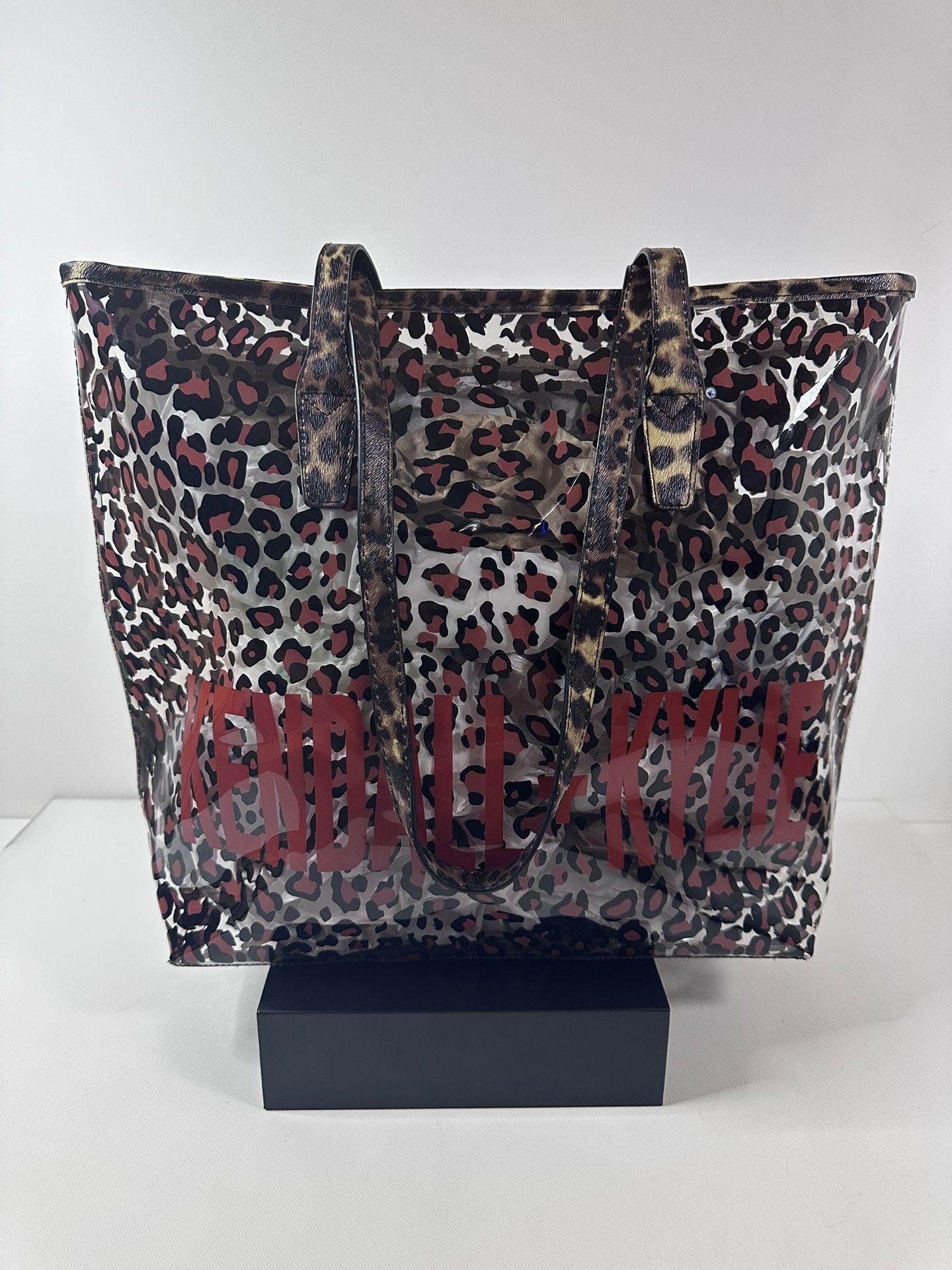KENDALL+ KYLIE Transparent Tote Handbag (Leopard Logo Bag )