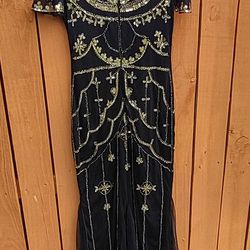 Black Blush Sequins 1920s Dress