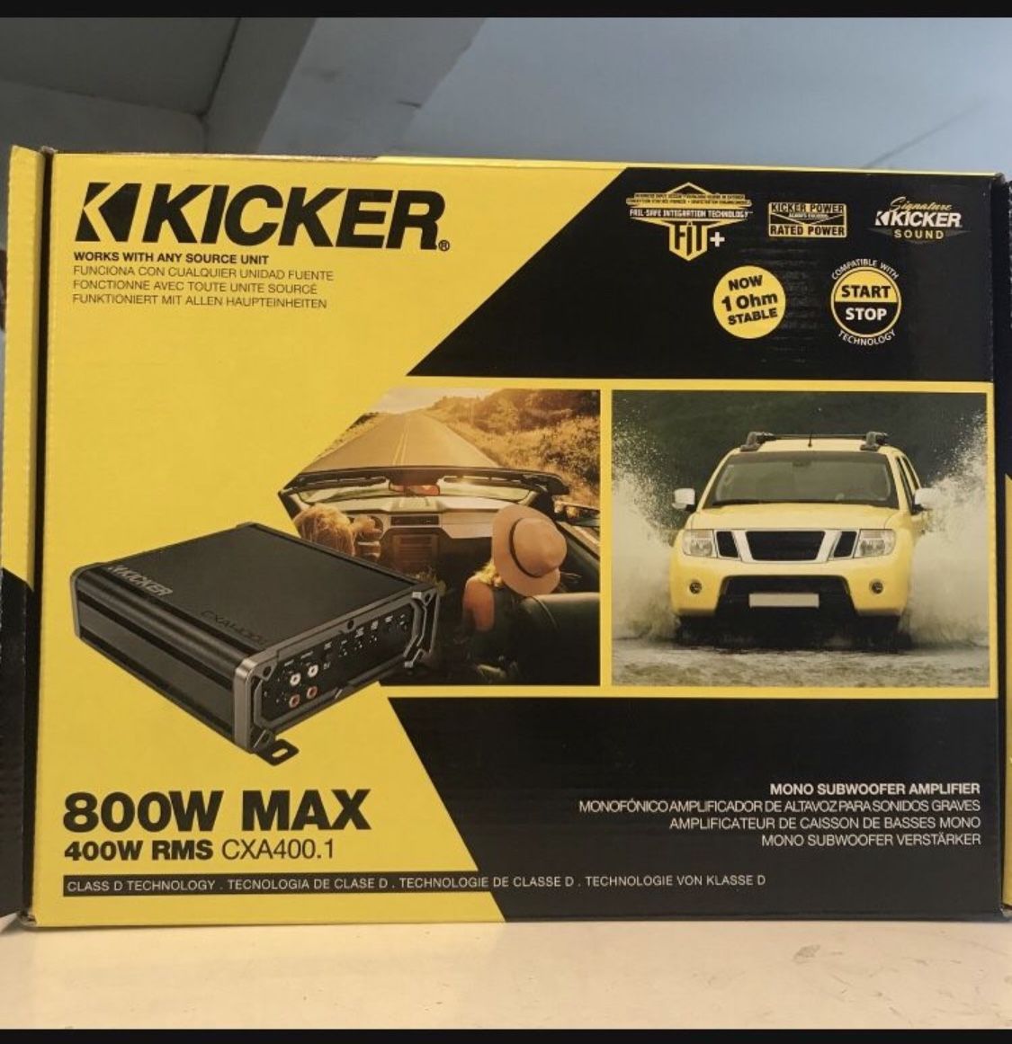 Kicker 800 Watts Max Bass Amplifier 400 Watts Rms Cxa400.1 Brand New