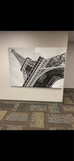 EIFFEL TOWER PICTURE  6 FT  7 INCHES WIDE BY 4 FT 7 INCHES TALL