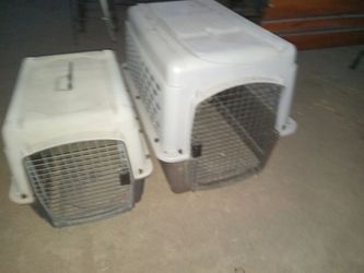 Plastic dog crates (2)
