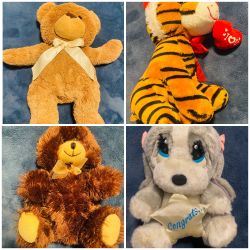Bundle of stuffed plush bears and animals