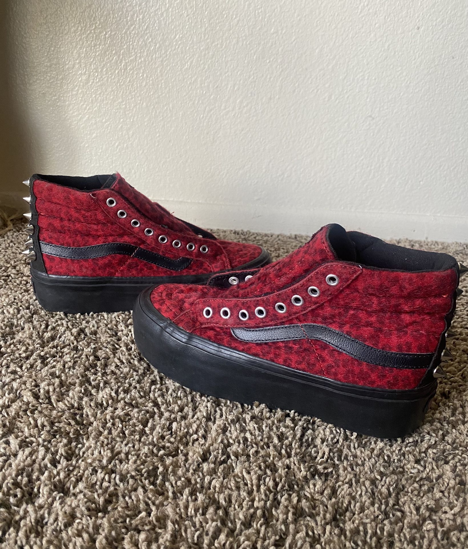 Red Leopard Platform Vans