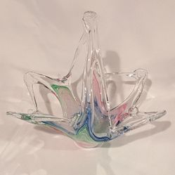 Murano-Style Glass Pastel Basket