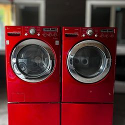 LG washer and electric dryer set. 