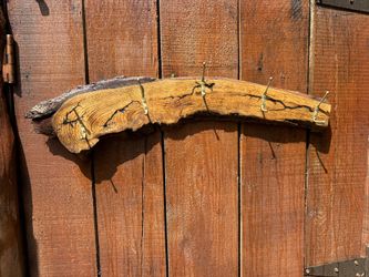 Live Edge. Oak. Fractal Burnt. Coat Hanger.  