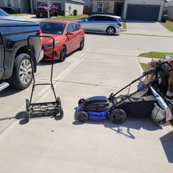 electri mower and old school mower. FREE