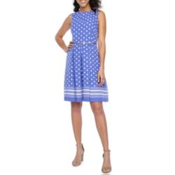 Liz Claiborne Polka-Dot Sleeveless Dress