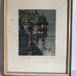 Vintage German Etching — Rothenburg ob der Tauber, Signed H. Rosemann