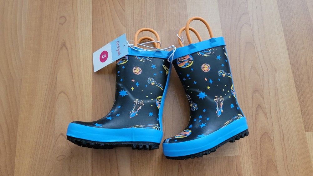 Cat & Jack Rain Boots Toddler Size 5, Size 7 NEW