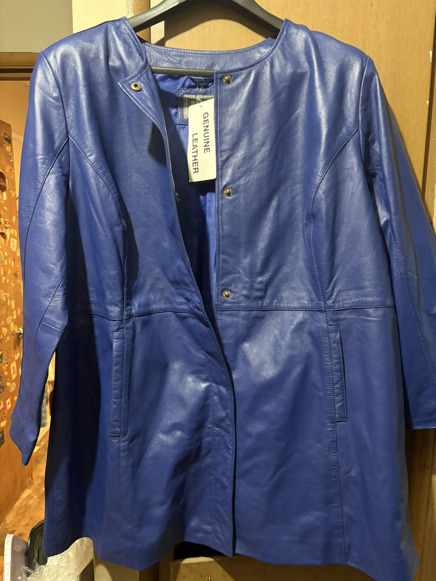 Genuine Blue Leather Jacket