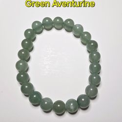 1pc Natural Green Aventurine Crystal Gemstone 8mm Round Beaded Bracelet