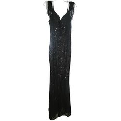 Black Sexy Off Shoulder Sequined Evening Dress
