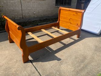 Twin Headboard footboard rails & slats solid wood