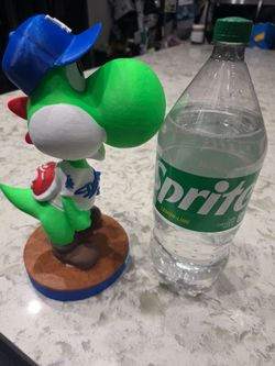 New 3D Printed 12.5 inch Lagre Dodgers yoshi!! Not a Bobblehead!!  Compare Next to a 2 Liter Bottle!!