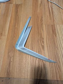 White Metal Corner Shelf Brackets Set