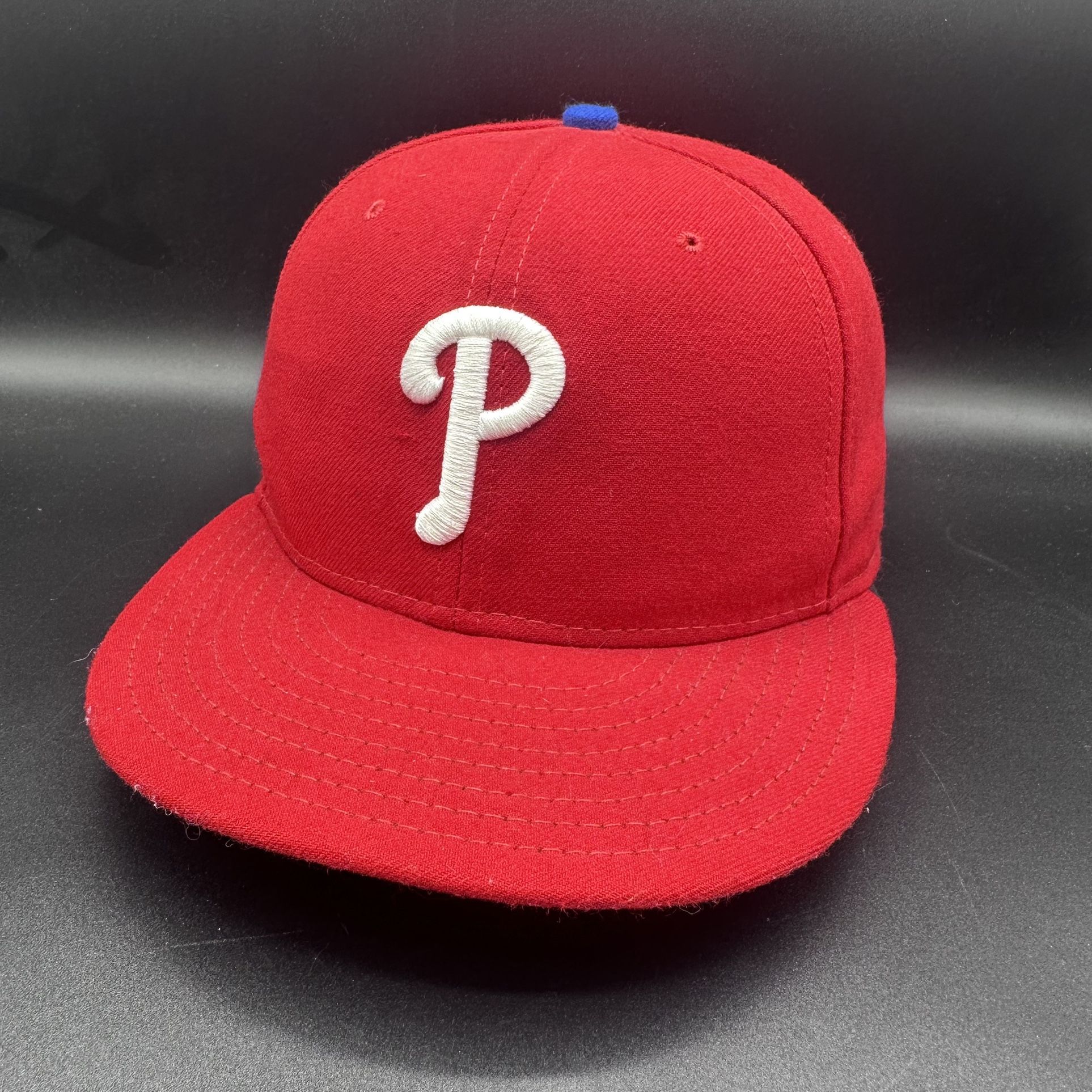 New Era 59FIFTY Philadelphia Phillies Baseball Cap Hat 7-1/4 Red Fitted CoolBase