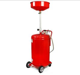 20 Gallon Portable Waste Oil Drain Tank Air Operated Drainage Adjustable Funnel Height with Wheel, Red
New