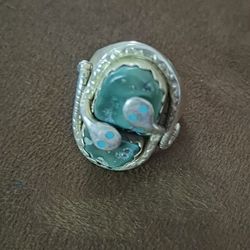 Vintage Silver & Turquoise Men's Ring