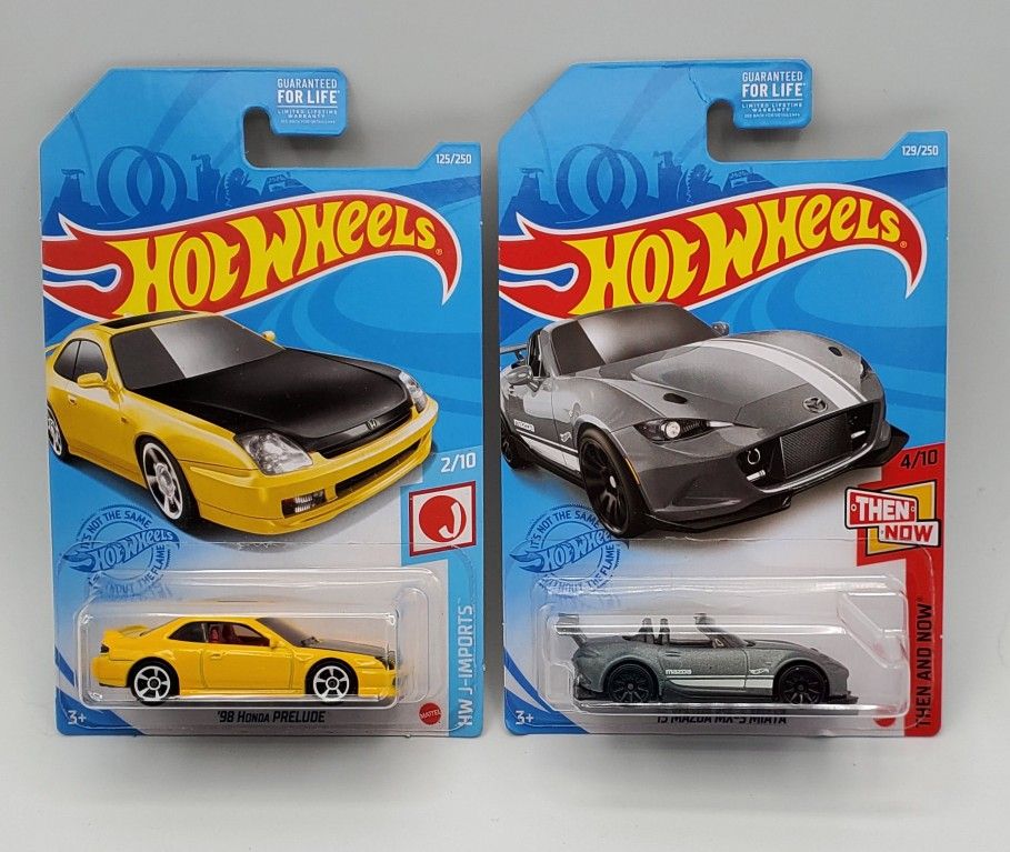 Hot Wheels '98 Honda Prelude & '15 Mazda MX-5 Miata Bundle


