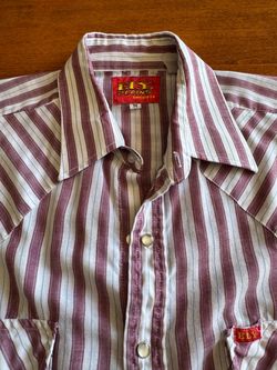 Ely Plains Western Snap Button Shirt Medium