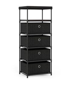 Dresser with 4 Drawer Wood Top and Metal Frame-Black JZ10315BK s3