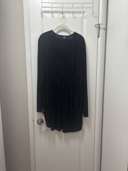 Black Babydoll Long Sleeves Tunic