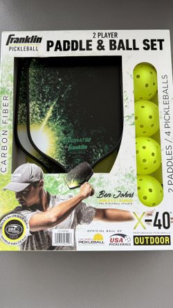 2 Pickleball Paddles & 4 X-40 Pickleballs