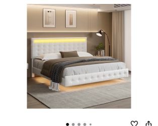 Led Light King Size Frame with Mattress