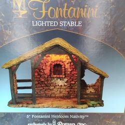 Nativity Set  Fontanini Lighted Stable 
