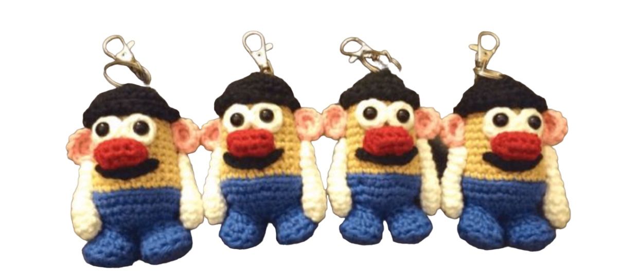 Crochet Mr. Potato Head Keychain