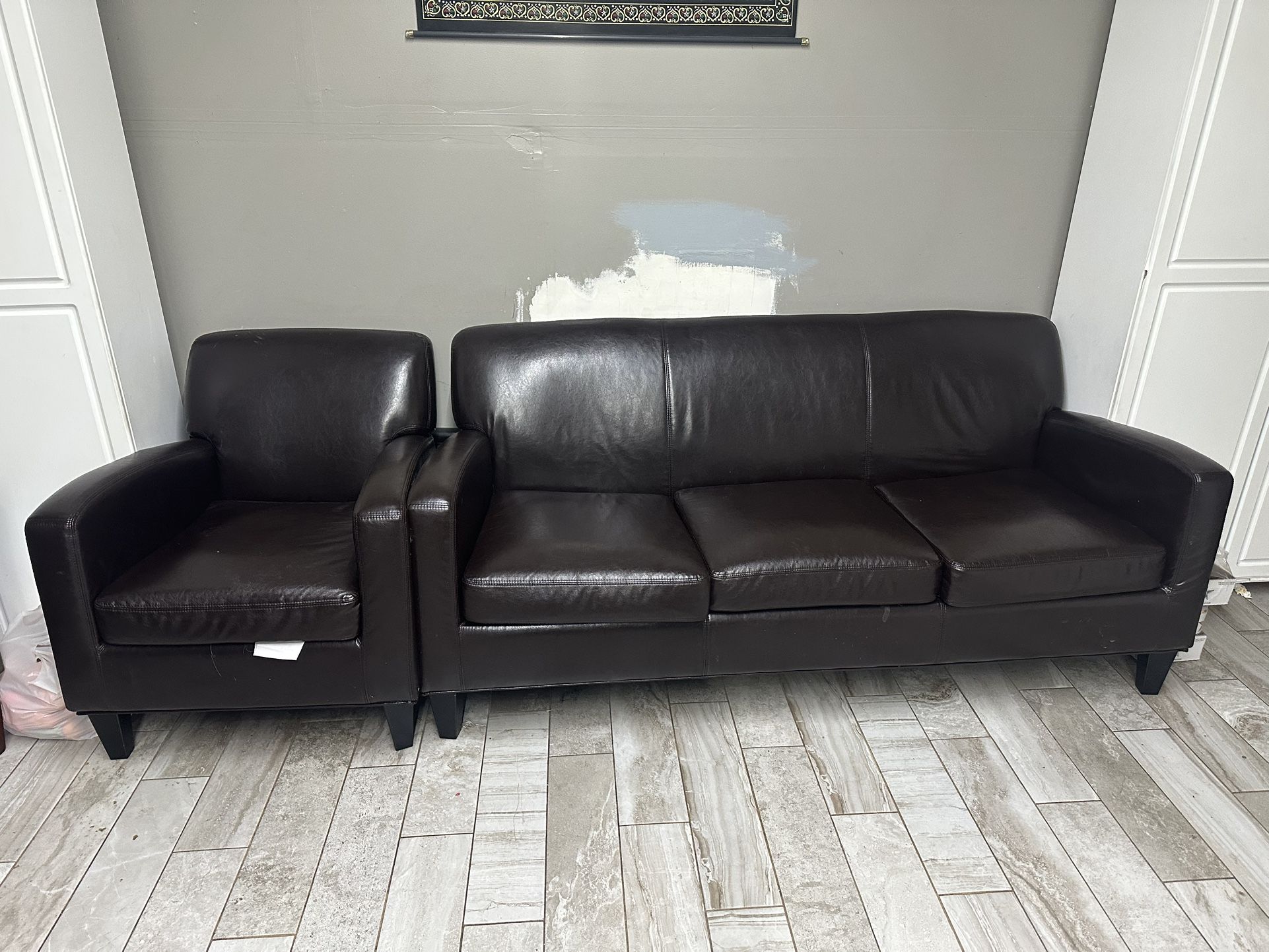 IKEA Leather Sofa Set