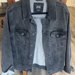 ZARA Mens Charcoal Denim  Jacket 