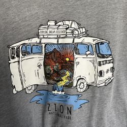 Small Adult Unisex Zion National Park VW Van T-shirt