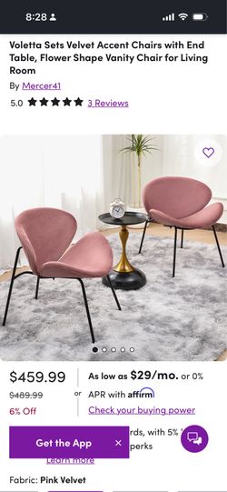 Voletta Sets Velvet Accent Chairs